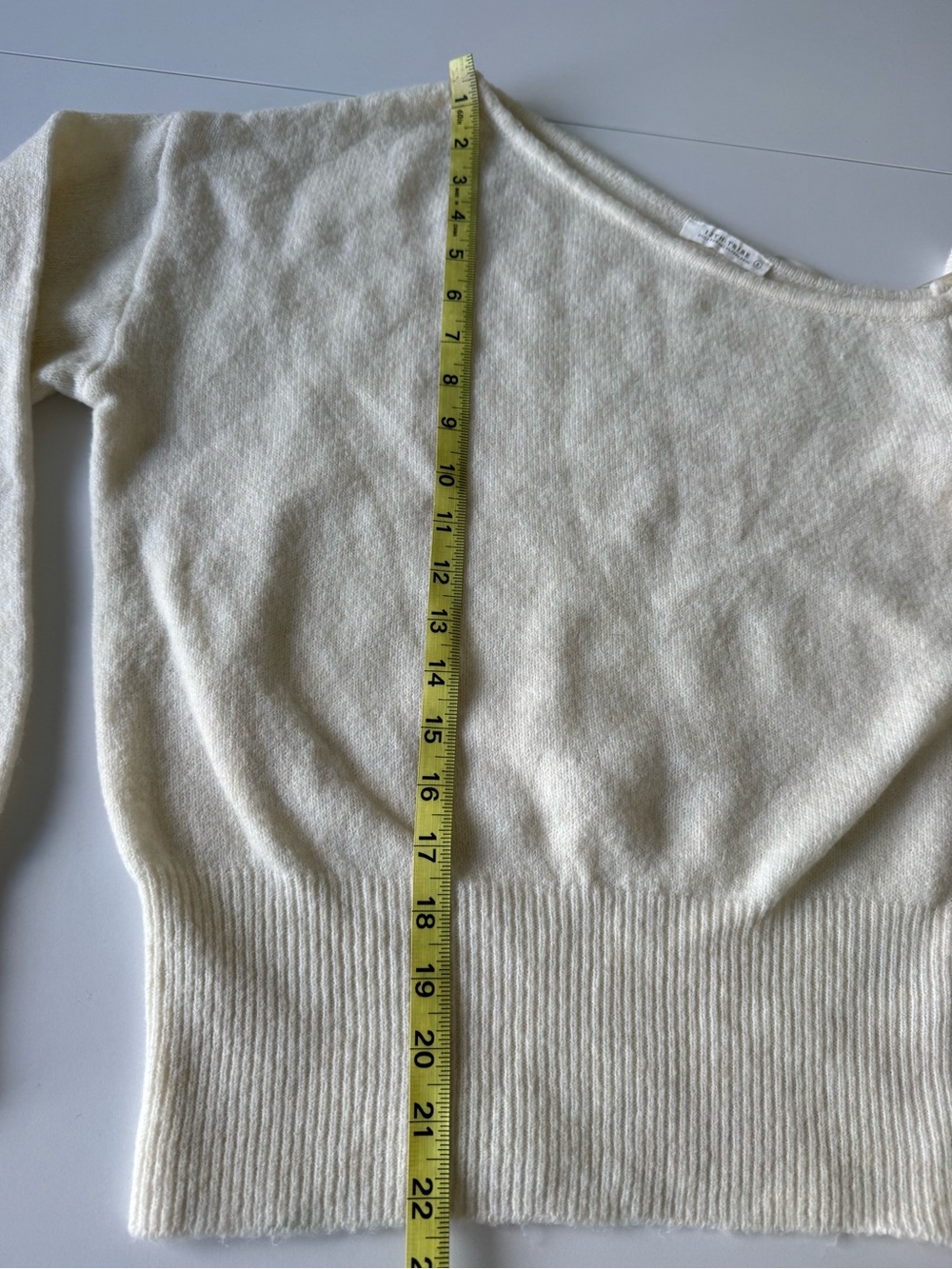 12th Tribe Margot Cream Asymmetrical Sweater - Size S - Picture 16 of 16